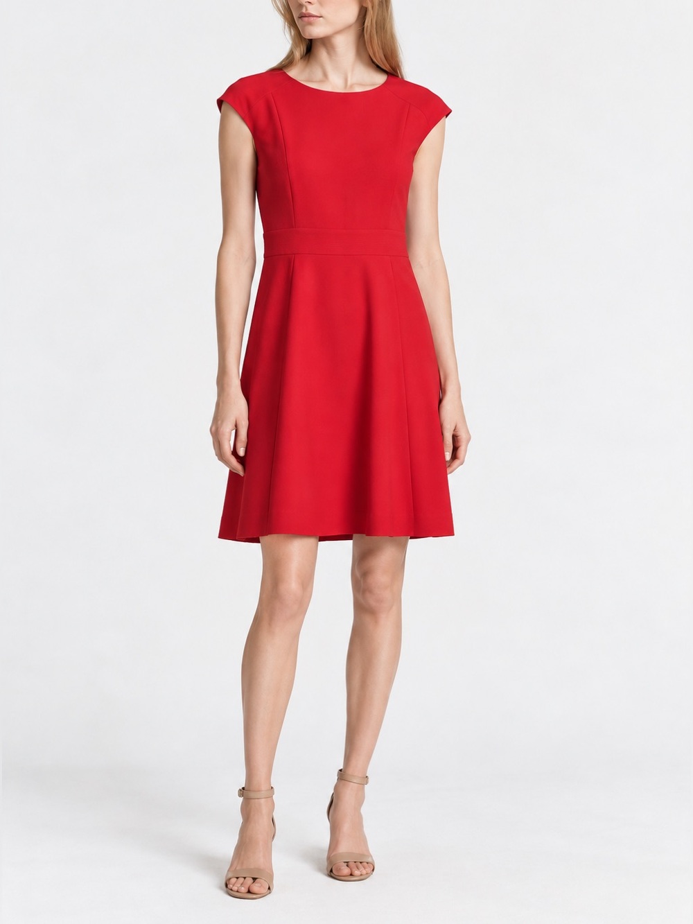 Tory Burch Megan Red Wool Fit & Flare Dress NWT $395 Size 12